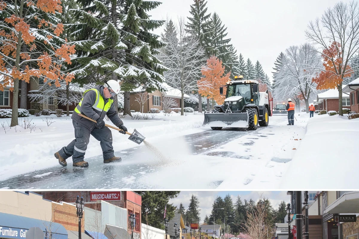 HOA Deicing in Bothell, King County, WA - Ice control aligns with the December-through-February core season, with added visits during prolonged outflow-driven freezes...