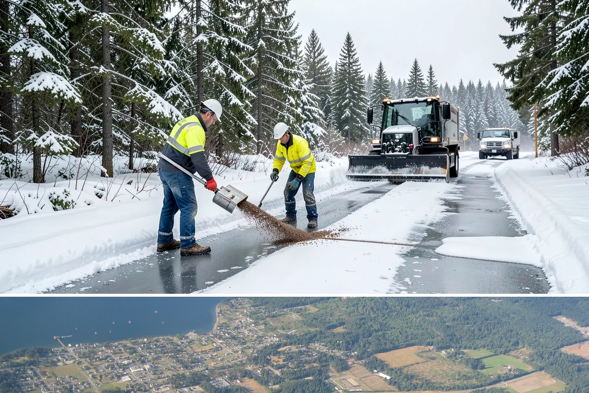 HOA Deicing in Coupeville, Island County, WA - Ice control aligns with the December-through-February core season, with added visits during prolonged outflow-driven freezes...