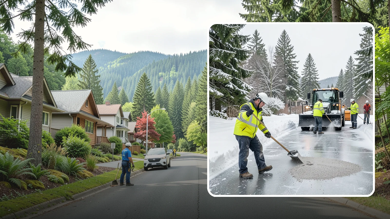 HOA Deicing in Darrington, Snohomish County, WA - Community-wide deicing for homeowner associations, protecting shared roads, mailbox kiosks, and clubhouse walks from the glaze...