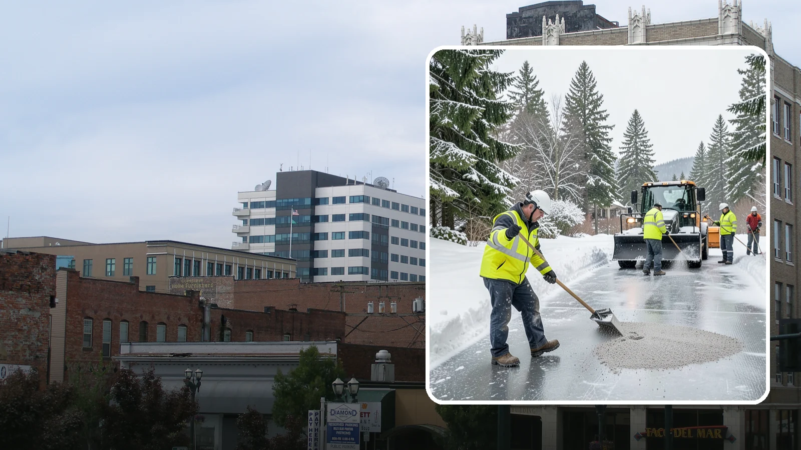 HOA Deicing in Everett, Snohomish County, WA - Community-wide deicing for homeowner associations, protecting shared roads, mailbox kiosks, and clubhouse walks from the glaze...