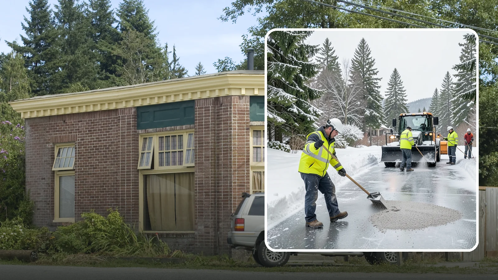 HOA Deicing in Hamilton, Skagit County, WA - Community-wide deicing for homeowner associations, protecting shared roads, mailbox kiosks, and clubhouse walks from the glaze...