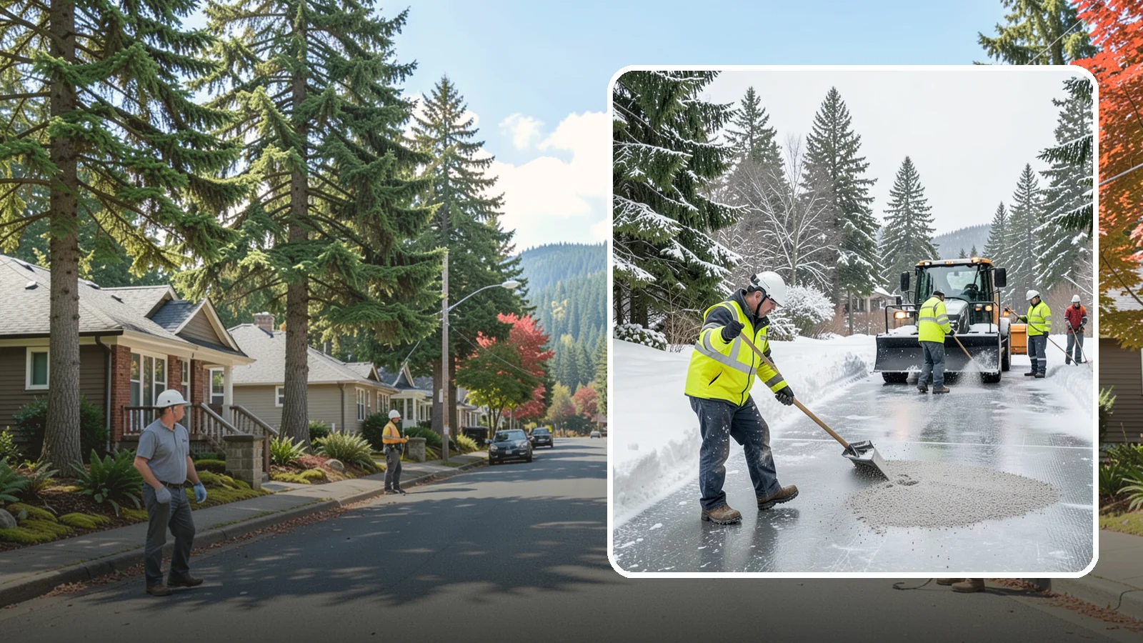 HOA Deicing in Hunts Point, King County, WA - Community-wide deicing for homeowner associations, protecting shared roads, mailbox kiosks, and clubhouse walks from the glaze...