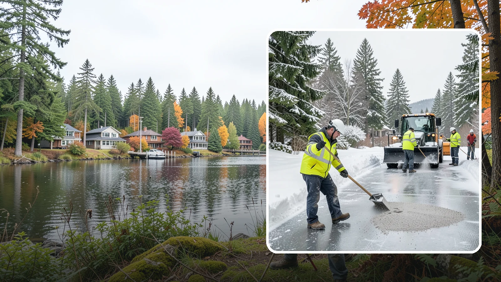 HOA Deicing in La Conner, Skagit County, WA - Community-wide deicing for homeowner associations, protecting shared roads, mailbox kiosks, and clubhouse walks from the glaze...