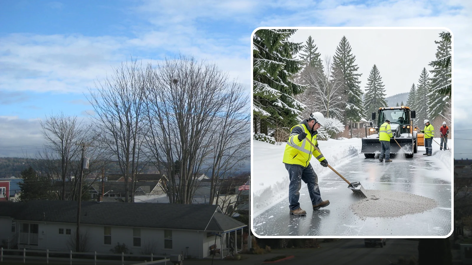 HOA Deicing in Langley, Island County, WA - Community-wide deicing for homeowner associations, protecting shared roads, mailbox kiosks, and clubhouse walks from the glaze...