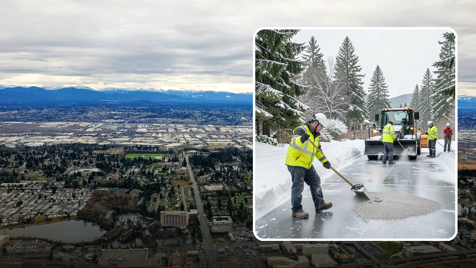 HOA Deicing in SeaTac, King County, WA - Community-wide deicing for homeowner associations, protecting shared roads, mailbox kiosks, and clubhouse walks from the glaze...