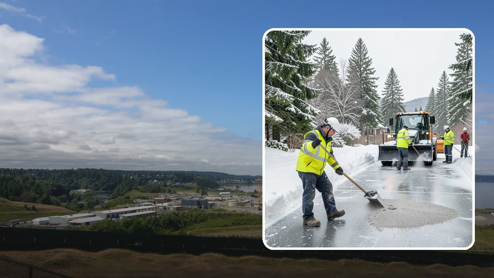 HOA Deicing in University Place, Pierce County, WA - Community-wide deicing for homeowner associations, protecting shared roads, mailbox kiosks, and clubhouse walks from the glaze...