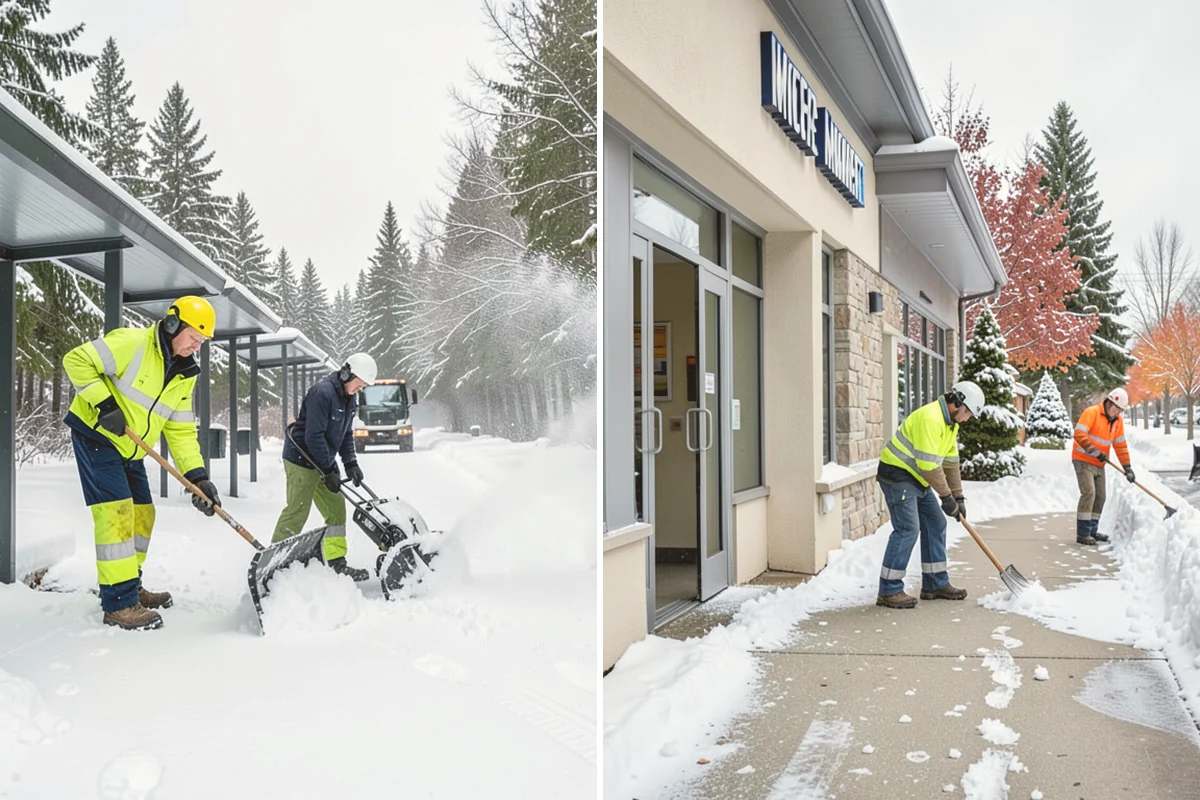 HOA Parking Lot Snow Removal in Algona, King County, WA - Review the association map, trigger depth, and problem areas with the board