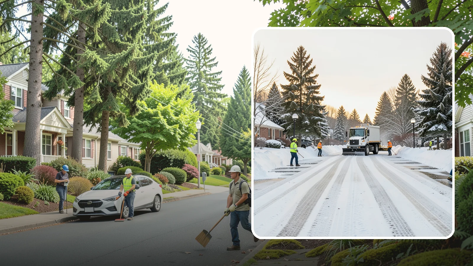 HOA Parking Lot Snow Removal in Beaux Arts Village, King County, WA - We service shared HOA community lots on a documented contract that protects the board from Western Washington winter liability.