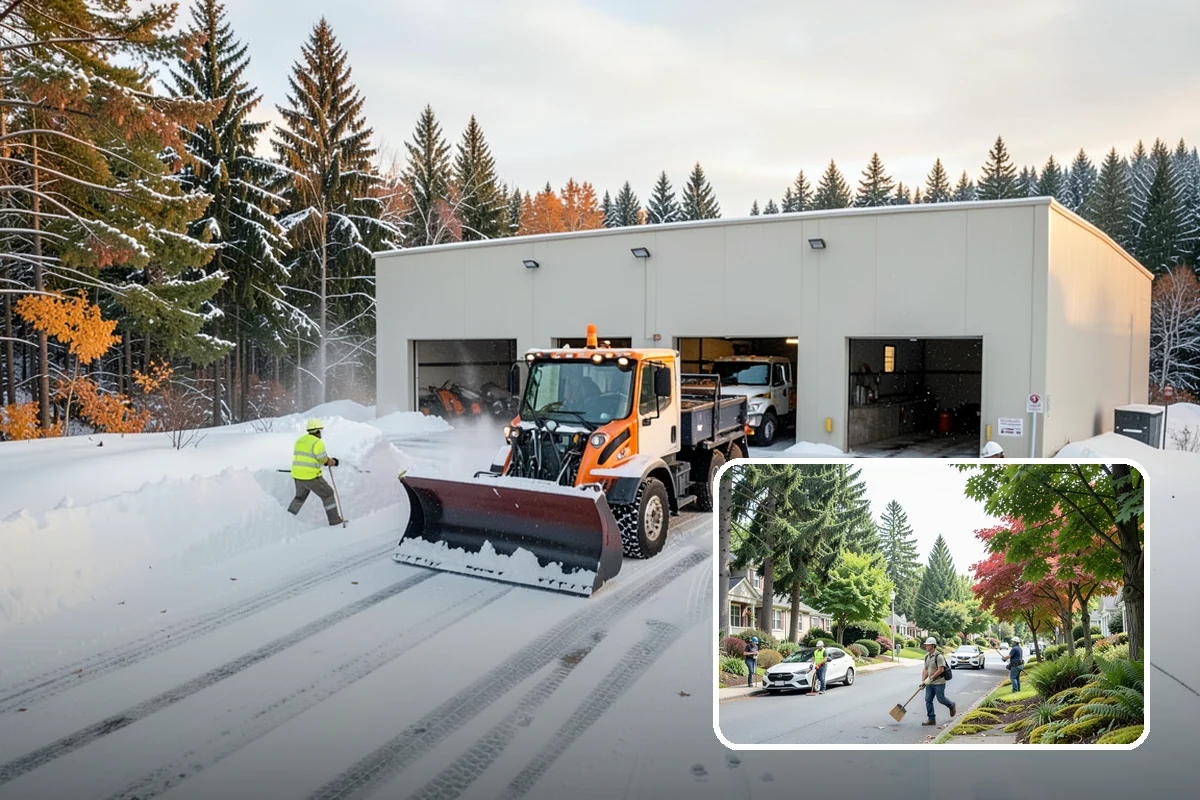HOA Parking Lot Snow Removal in Beaux Arts Village, King County, WA - Board liability is reduced with a documented, trigger-based service record