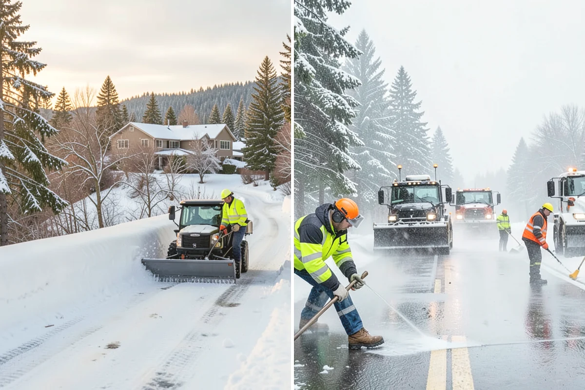 HOA Parking Lot Snow Removal in Black Diamond, King County, WA - Review the association map, trigger depth, and problem areas with the board