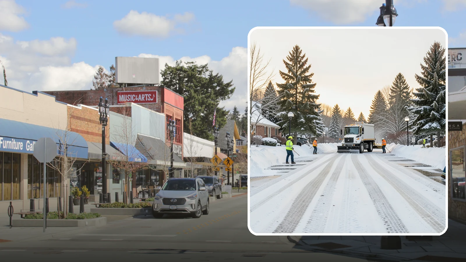 HOA Parking Lot Snow Removal in Bothell, King County, WA - We service shared HOA community lots on a documented contract that protects the board from Western Washington winter liability.