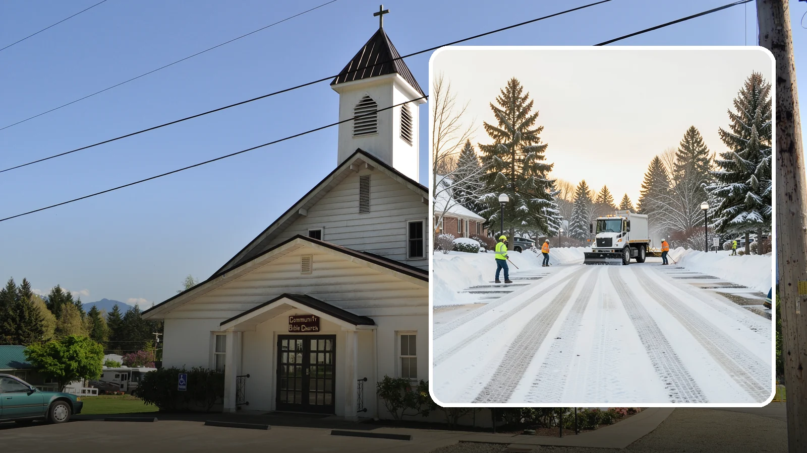 HOA Parking Lot Snow Removal in Concrete, Skagit County, WA - We service shared HOA community lots on a documented contract that protects the board from Western Washington winter liability.