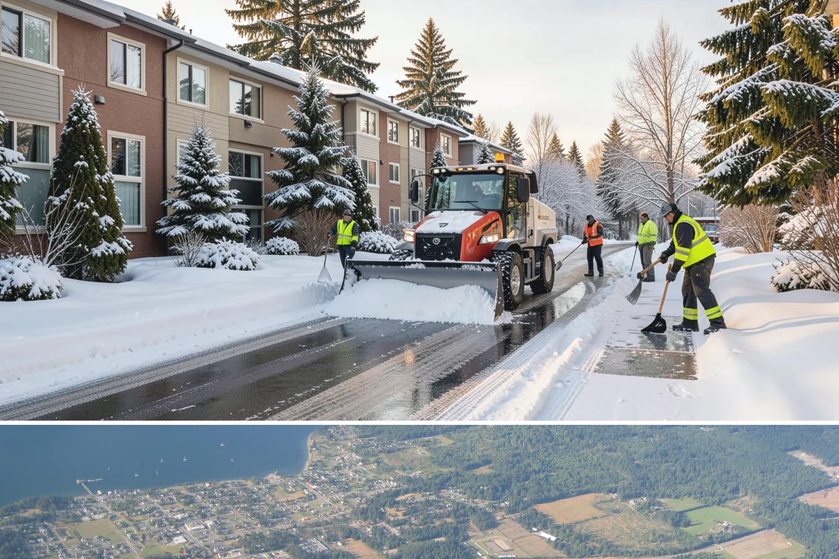 HOA Parking Lot Snow Removal in Coupeville, Island County, WA - HOA lots in Western Washington face the greatest snow demand from December into early February, aligning with peak overnight...
