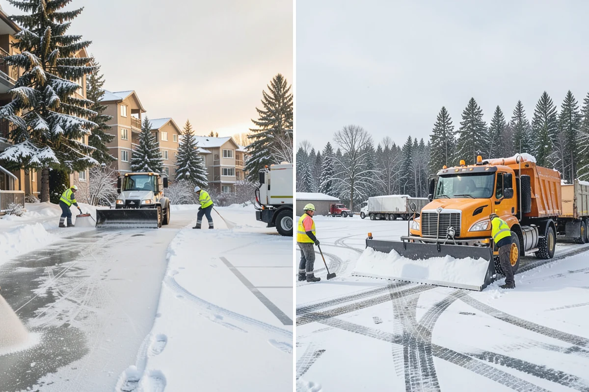 HOA Parking Lot Snow Removal in Darrington, Snohomish County, WA - Review the association map, trigger depth, and problem areas with the board