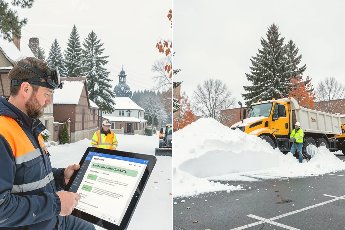HOA Parking Lot Snow Removal in Edmonds, Snohomish County, WA - Review the association map, trigger depth, and problem areas with the board