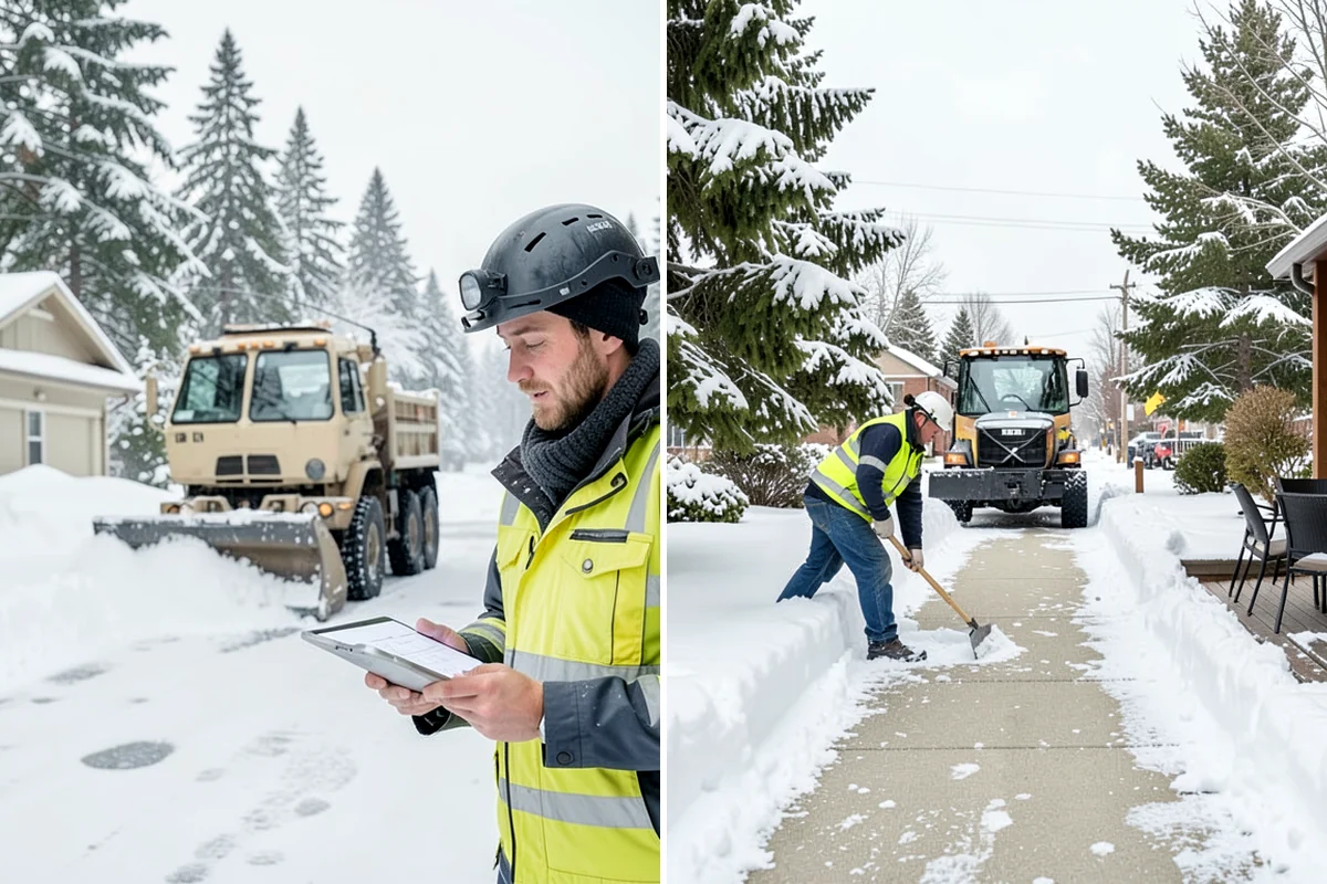 HOA Parking Lot Snow Removal in Enumclaw, King County, WA - Review the association map, trigger depth, and problem areas with the board