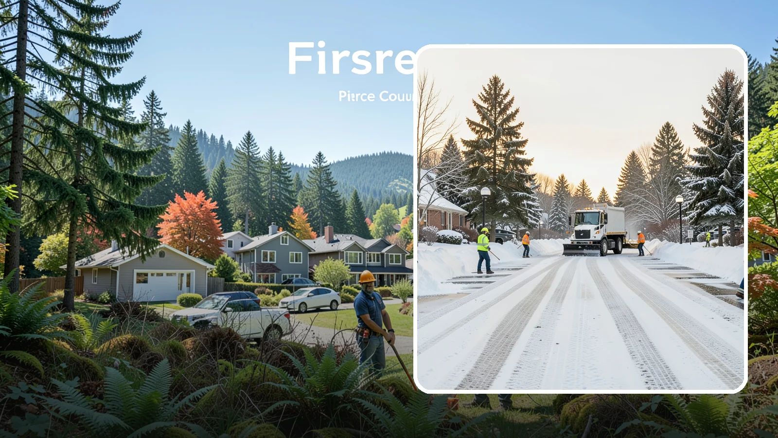 HOA Parking Lot Snow Removal in Fircrest, Pierce County, WA - We service shared HOA community lots on a documented contract that protects the board from Western Washington winter liability.