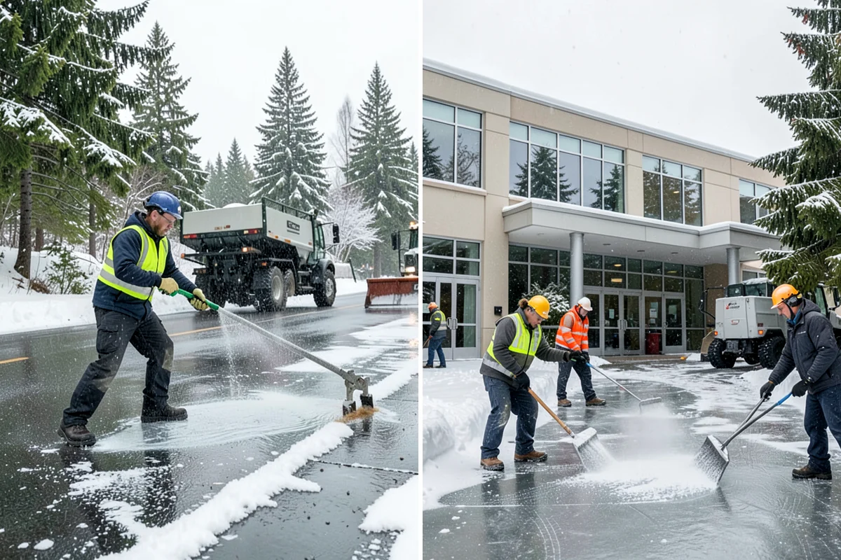 HOA Parking Lot Snow Removal in Fircrest, Pierce County, WA - Review the association map, trigger depth, and problem areas with the board
