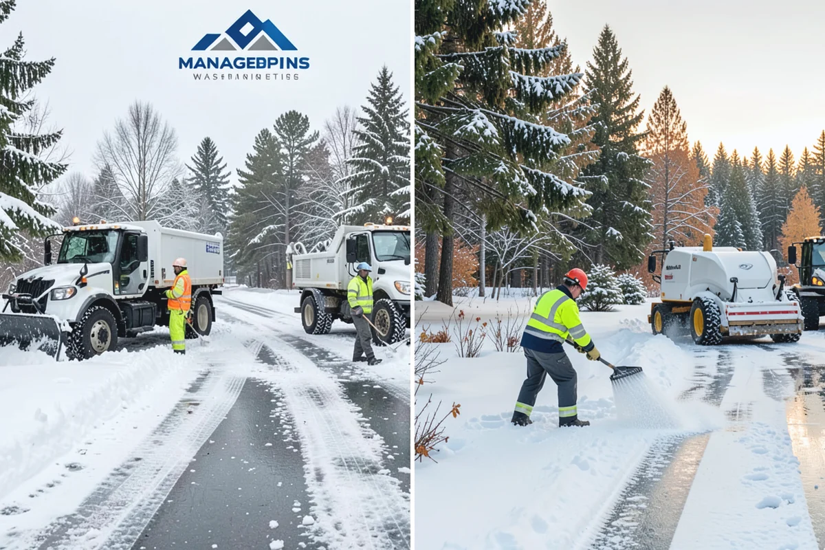 HOA Parking Lot Snow Removal in Granite Falls, Snohomish County, WA - Review the association map, trigger depth, and problem areas with the board