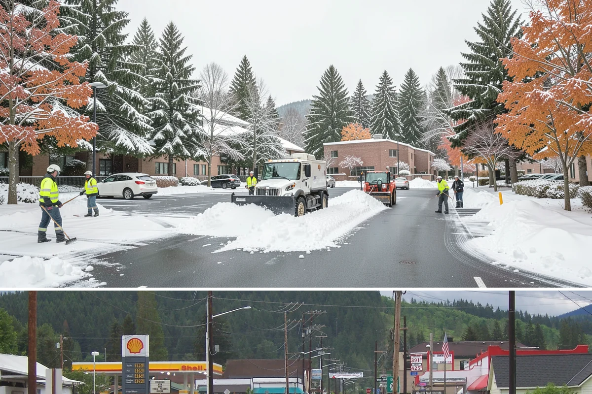 HOA Parking Lot Snow Removal in Granite Falls, Snohomish County, WA - HOA lots in Western Washington face the greatest snow demand from December into early February, aligning with peak overnight...