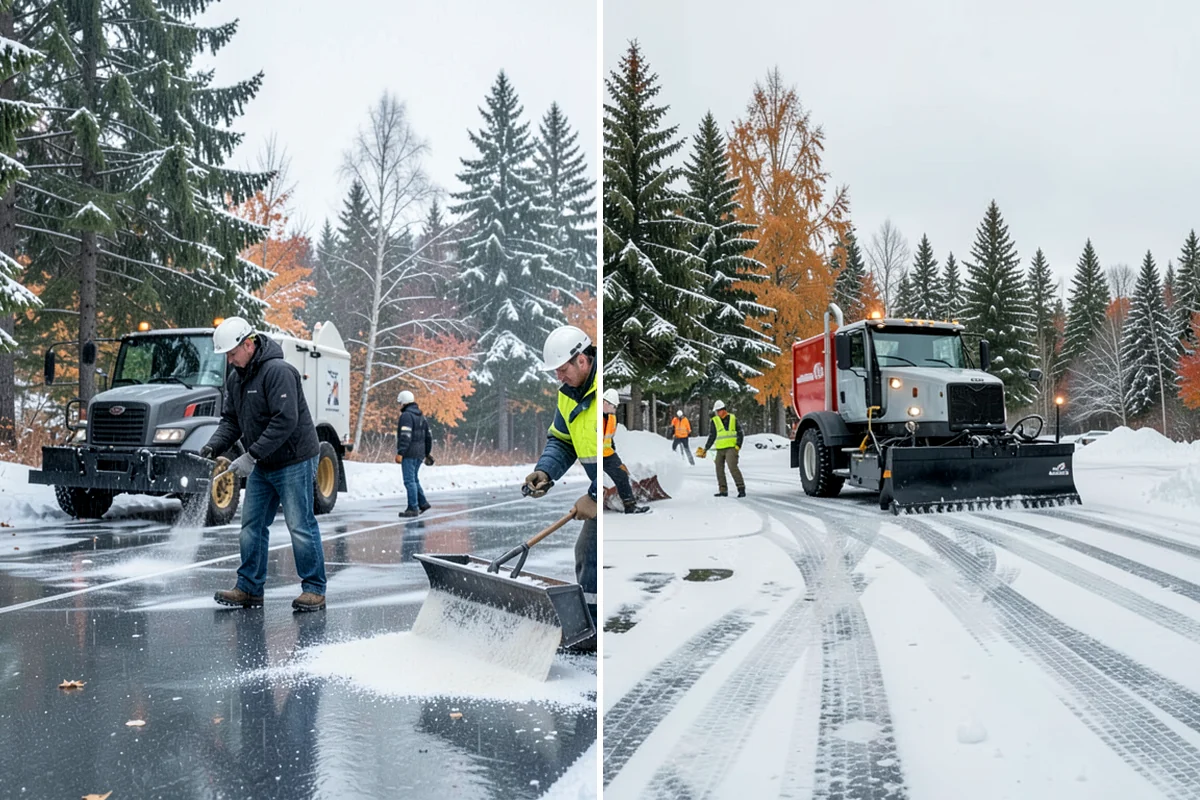 HOA Parking Lot Snow Removal in Hunts Point, King County, WA - Review the association map, trigger depth, and problem areas with the board