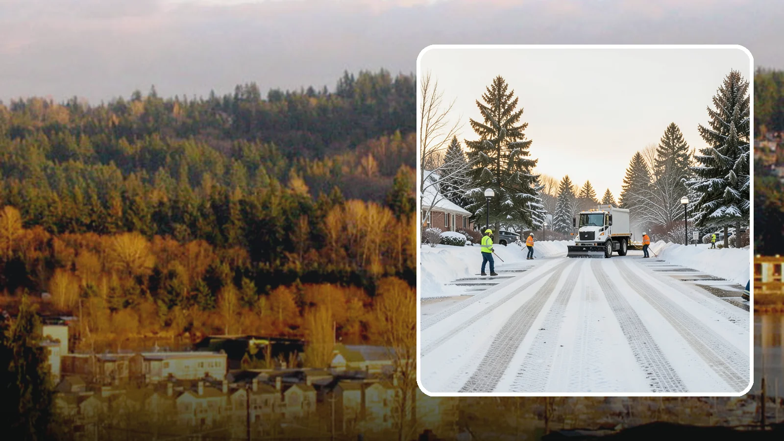 HOA Parking Lot Snow Removal in Kenmore, King County, WA - We service shared HOA community lots on a documented contract that protects the board from Western Washington winter liability.