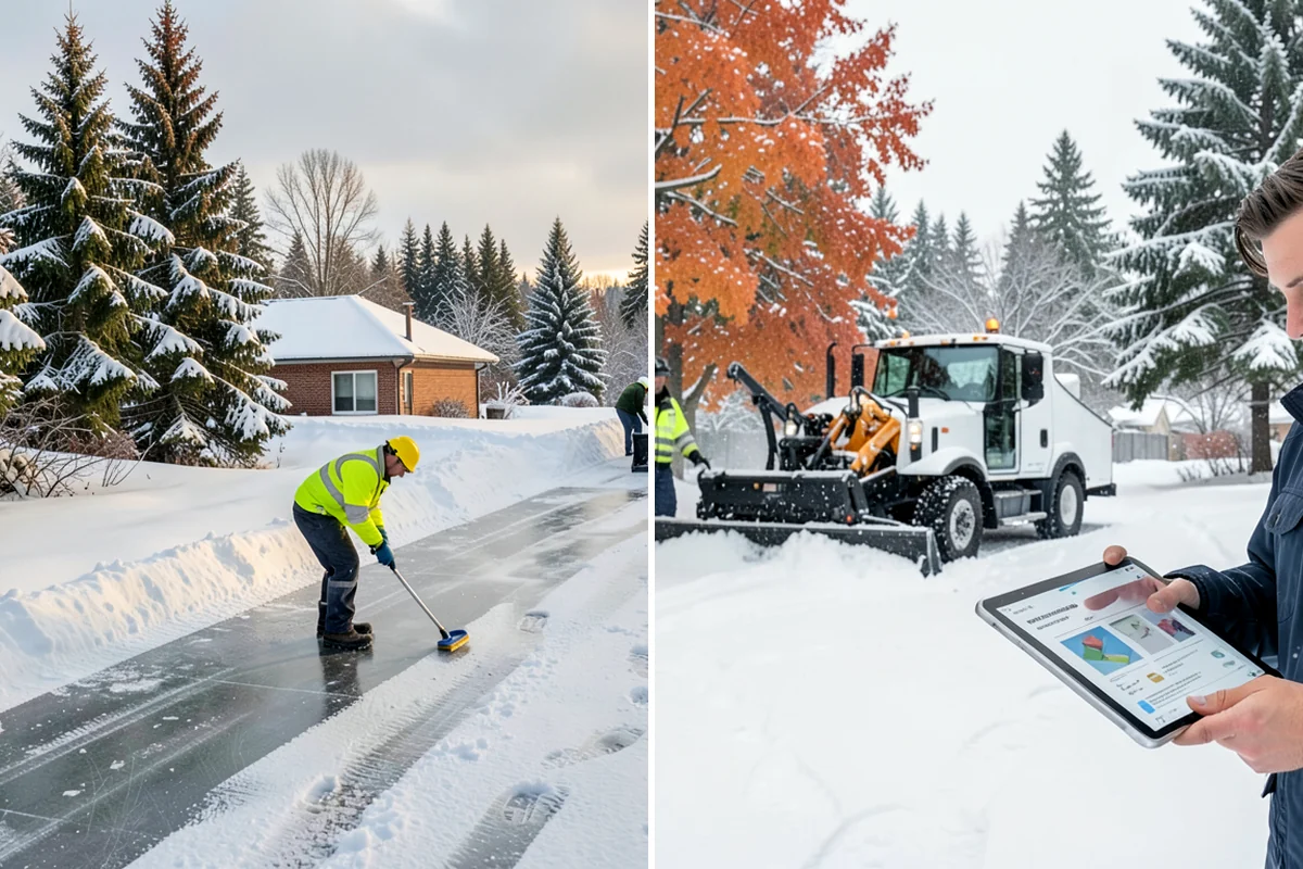 HOA Parking Lot Snow Removal in Kenmore, King County, WA - Review the association map, trigger depth, and problem areas with the board