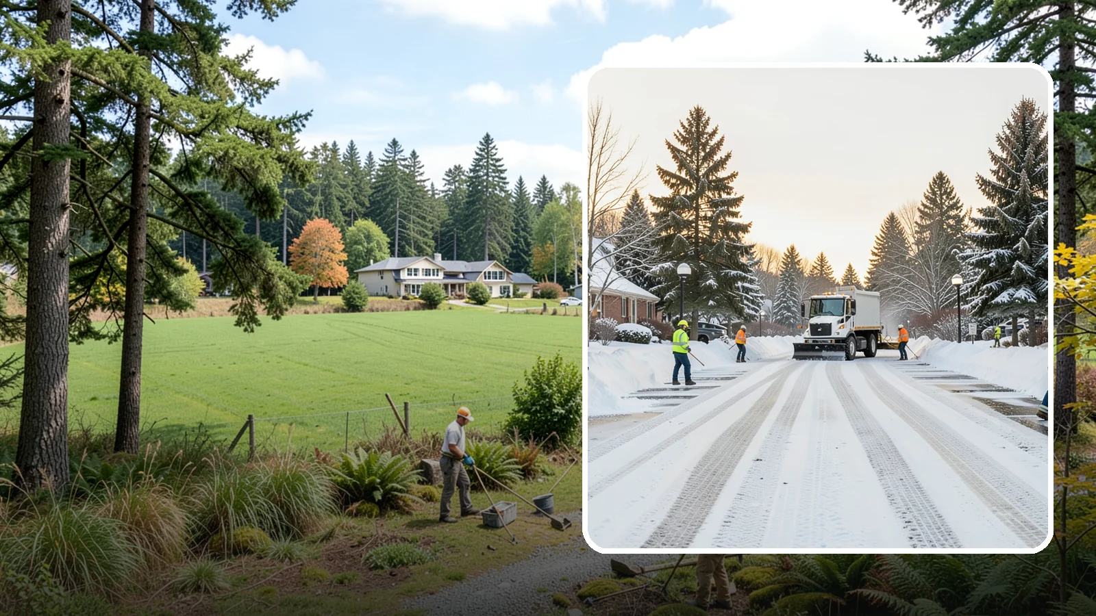 HOA Parking Lot Snow Removal in Lyman, Skagit County, WA - We service shared HOA community lots on a documented contract that protects the board from Western Washington winter liability.