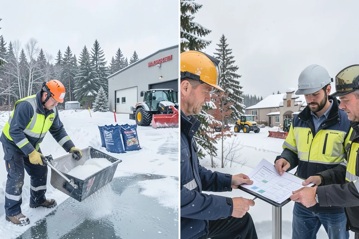 HOA Parking Lot Snow Removal in Medina, King County, WA - Review the association map, trigger depth, and problem areas with the board