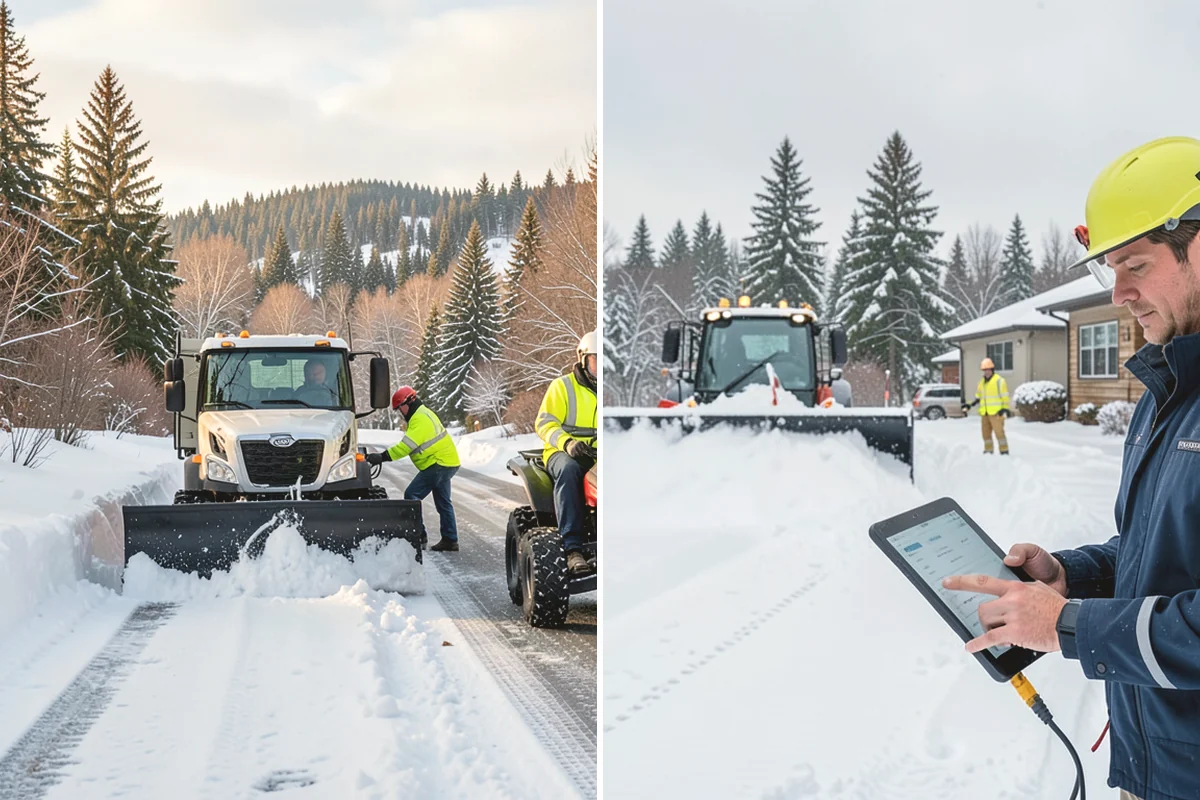 HOA Parking Lot Snow Removal in Mercer Island, King County, WA - Review the association map, trigger depth, and problem areas with the board