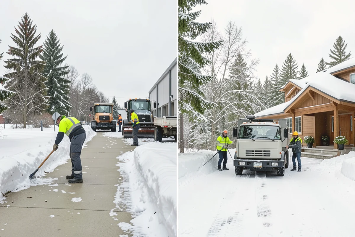 HOA Parking Lot Snow Removal in North Bend, King County, WA - Review the association map, trigger depth, and problem areas with the board