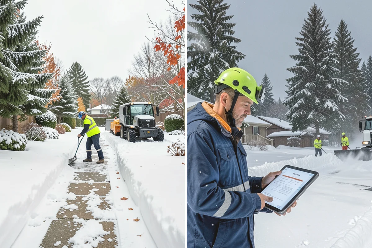 HOA Parking Lot Snow Removal in Oak Harbor, Island County, WA - Review the association map, trigger depth, and problem areas with the board