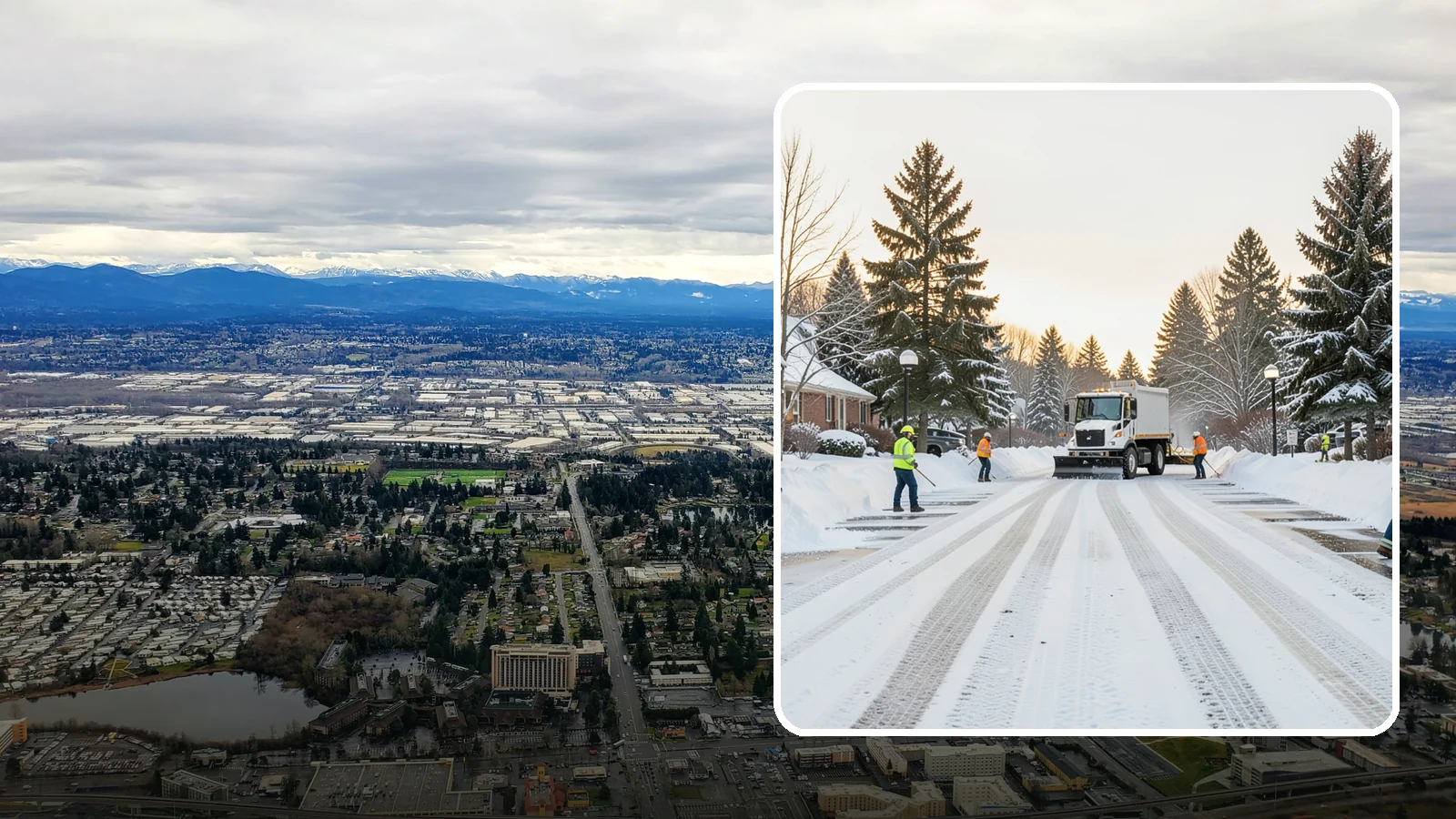 HOA Parking Lot Snow Removal in SeaTac, King County, WA - We service shared HOA community lots on a documented contract that protects the board from Western Washington winter liability.
