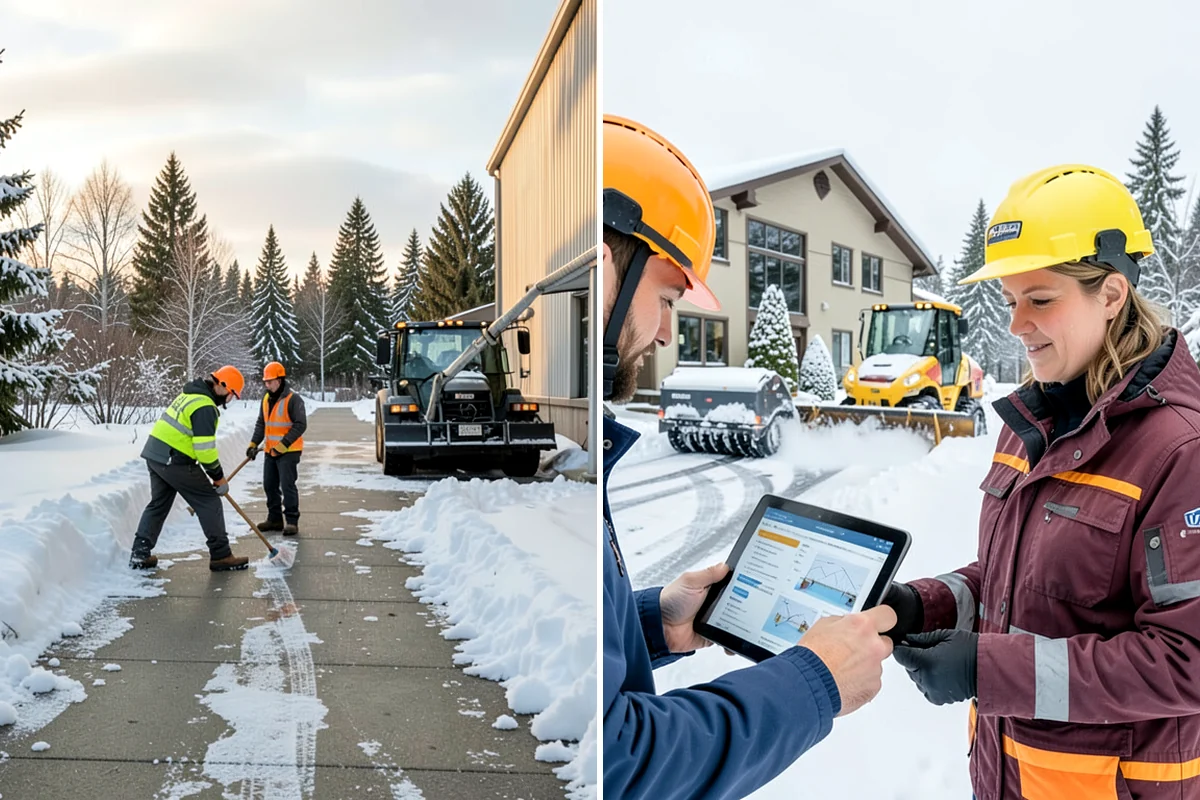 HOA Parking Lot Snow Removal in SeaTac, King County, WA - Review the association map, trigger depth, and problem areas with the board