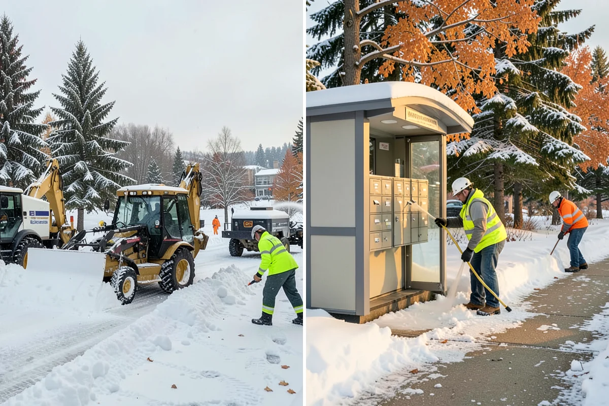 HOA Parking Lot Snow Removal in Shoreline, King County, WA - Review the association map, trigger depth, and problem areas with the board