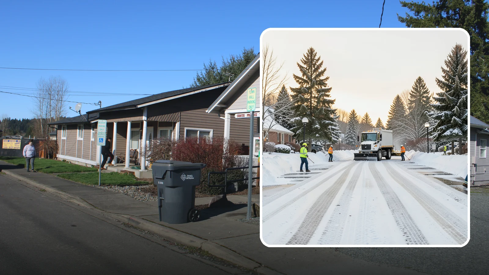 HOA Parking Lot Snow Removal in South Prairie, Pierce County, WA - We service shared HOA community lots on a documented contract that protects the board from Western Washington winter liability.
