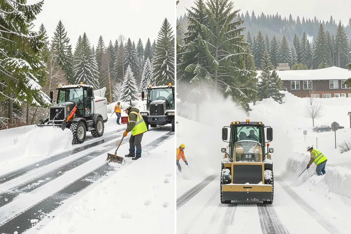 HOA Parking Lot Snow Removal in Stanwood, Snohomish County, WA - Review the association map, trigger depth, and problem areas with the board