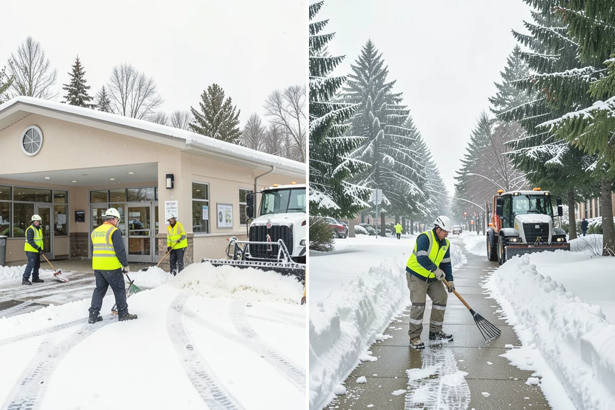 HOA Parking Lot Snow Removal in University Place, Pierce County, WA - Review the association map, trigger depth, and problem areas with the board