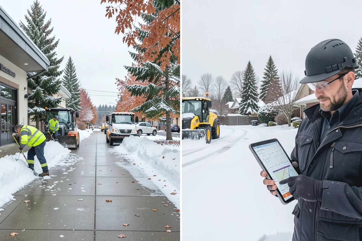 HOA Parking Lot Snow Removal in Wilkeson, Pierce County, WA - Review the association map, trigger depth, and problem areas with the board