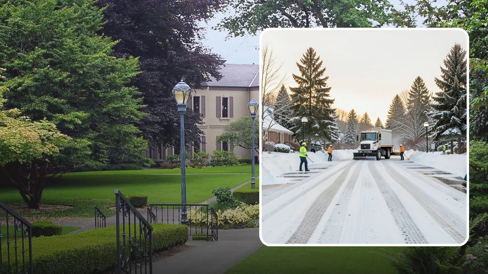 HOA Parking Lot Snow Removal in Woodinville, King County, WA - We service shared HOA community lots on a documented contract that protects the board from Western Washington winter liability.