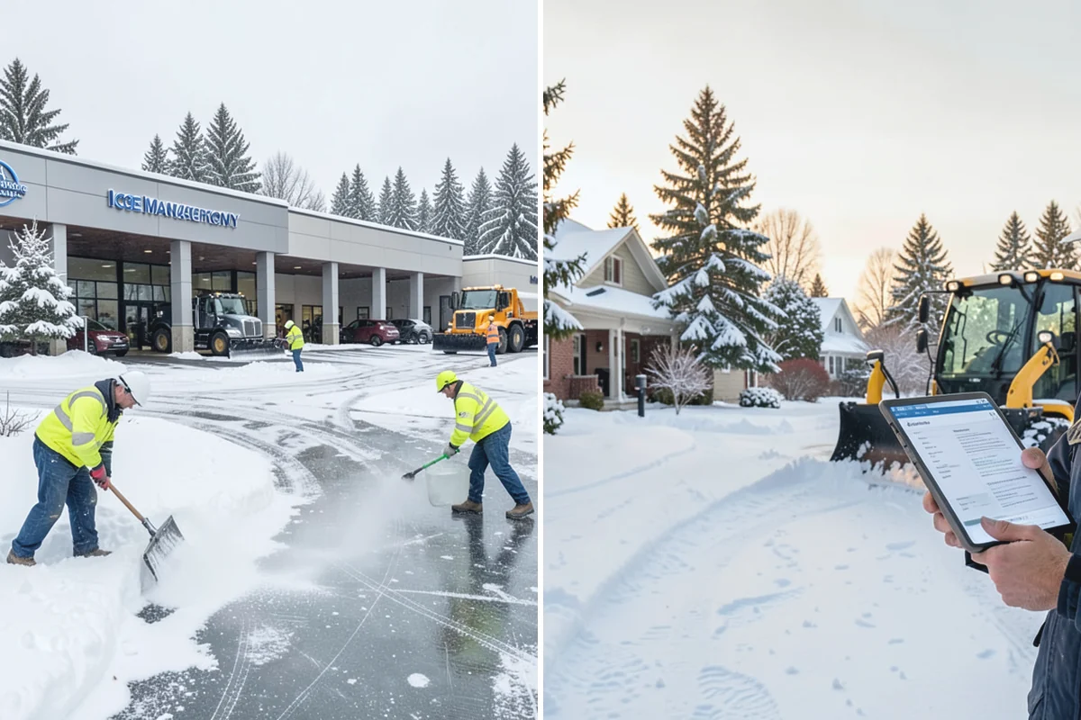 HOA Parking Lot Snow Removal in Woodinville, King County, WA - Review the association map, trigger depth, and problem areas with the board