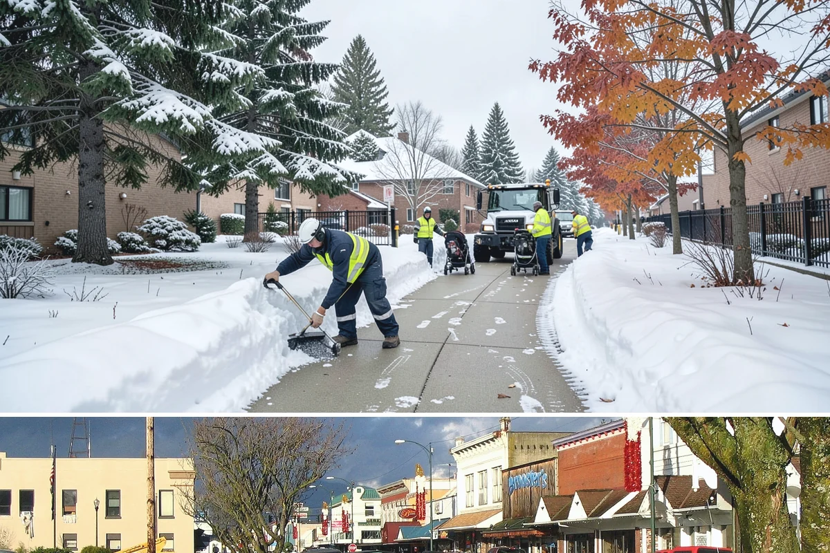 HOA Sidewalk Clearing in Arlington, Snohomish County, WA - HOA sidewalk clearing runs after each snowfall through the winter season.