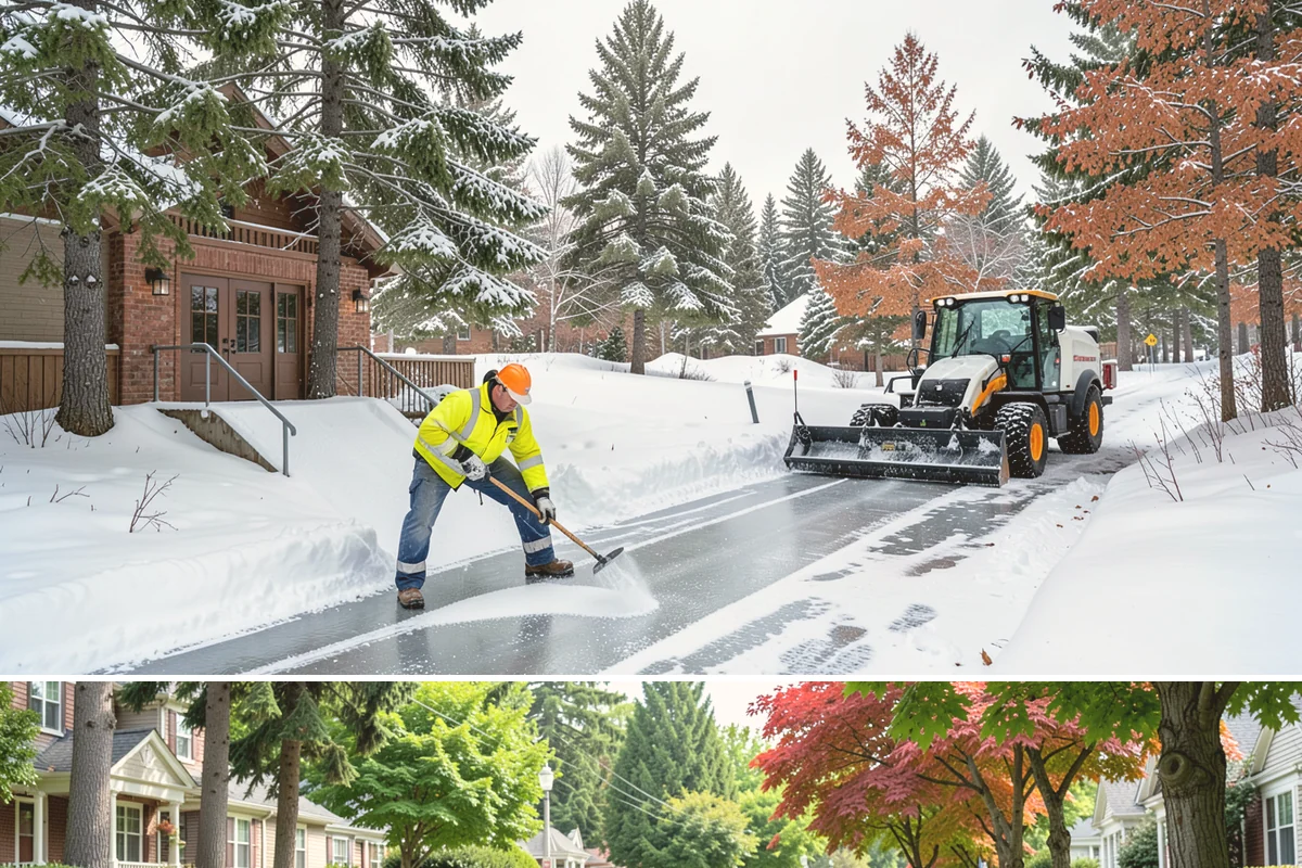 HOA Sidewalk Clearing in Beaux Arts Village, King County, WA - HOA sidewalk clearing runs after each snowfall through the winter season.