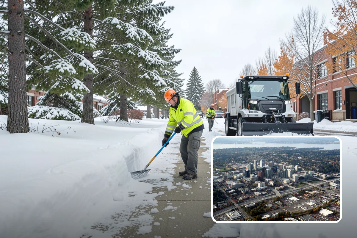 HOA Sidewalk Clearing in Bellevue, King County, WA - Covers the full community walk network