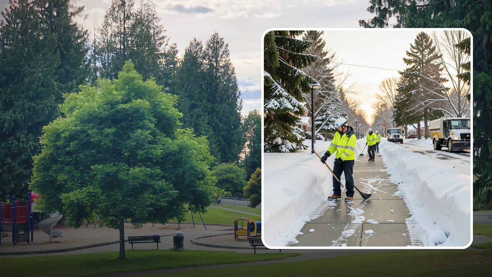 HOA Sidewalk Clearing in Bonney Lake, Pierce County, WA - We clear the shared sidewalk network across HOA communities so every resident has safe passage.