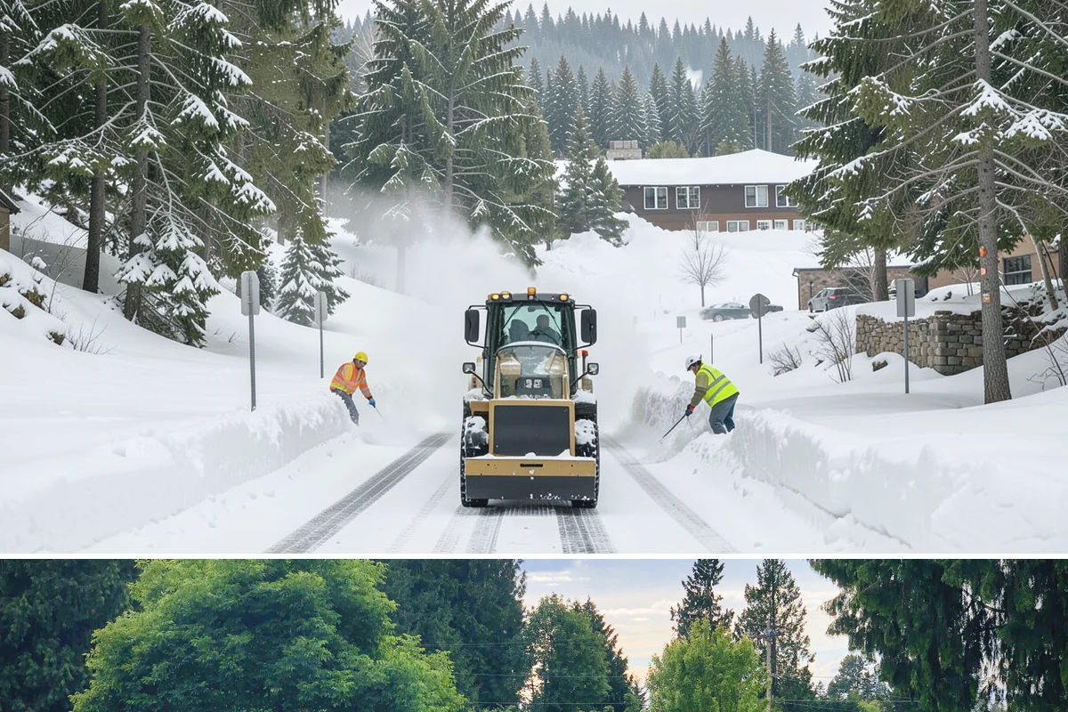 HOA Sidewalk Clearing in Bonney Lake, Pierce County, WA - HOA sidewalk clearing runs after each snowfall through the winter season.