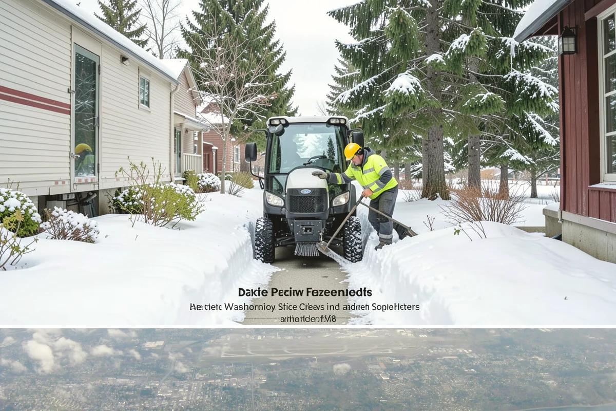 HOA Sidewalk Clearing in Burien, King County, WA - HOA sidewalk clearing runs after each snowfall through the winter season.