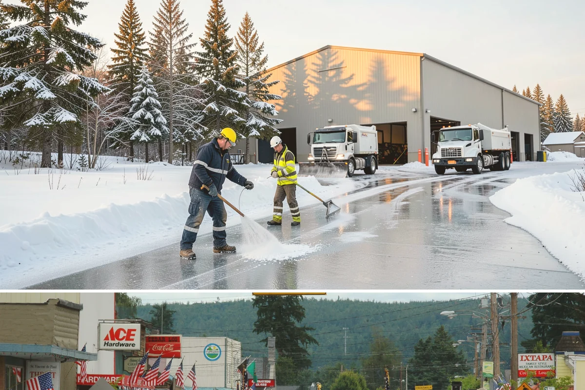 HOA Sidewalk Clearing in Carnation, King County, WA - HOA sidewalk clearing runs after each snowfall through the winter season.