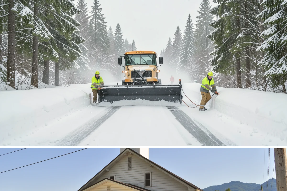 HOA Sidewalk Clearing in Concrete, Skagit County, WA - HOA sidewalk clearing runs after each snowfall through the winter season.