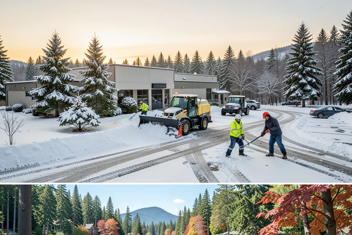 HOA Sidewalk Clearing in Covington, King County, WA - HOA sidewalk clearing runs after each snowfall through the winter season.